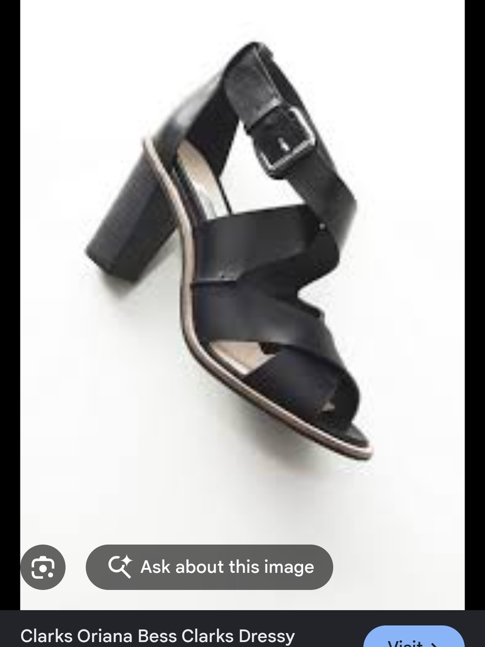 Clarks Oriana Bess Dressy Black Cross-Strap Block Heel Sandal Sz 8M
